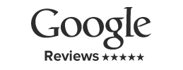 Black and white image of a Google Verified Review badge with a 5-star rating, symbolizing trust and positive feedback for KJH Properties in helping homeowners sell their properties quickly and stress-free.