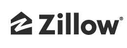 Black and white image of a Zillow badge, symbolizing positive feedback from satisfied homeowners who worked with KJH Properties for quick and stress-free home sales.